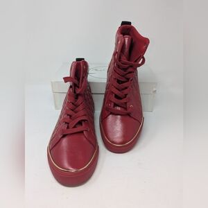 Guess U.S.A. RED Quilted Gold High Top Sneakers GMMELO-R MENS NWOB